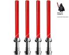 4 X OFFICIAL LEGO - STAR WARS LIGHTSABERS - METALLIC / TRANS RED - FAST - NEW