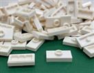LEGO Plate With 1 Stud / 1X2 White Tile / Part No. 15573, 3794 / 40 Pieces
