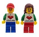 LEGO Male & Female Minifigures 'I LOVE LEGOLAND' NEW Town City RARE