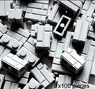 LEGO 100x Brick, Modified 1 x 2 with Masonry Profile Grey - Part no. 98283