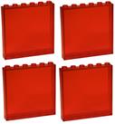 Lego 4x Transparent Red Panel 1x6x5 (35286)NEW!!!