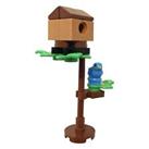 LEGO Bird House With Blue Bird - Wood Tree House MOC - Garden Animals