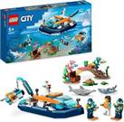 LEGO 60377 City Explorer Diving Boat Toy with Mini-Submarine - NEW OPEN BOX