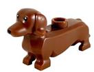 Lego Dachshund Sausage dog minifigure In Reddish Brown