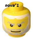 LEGO MALE HEAD GREY BEARD MINIFIGURE NEW