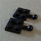 Lego 15456 6359224 Plate 2x2 with Tow ball W/Hole in Plate Black x2