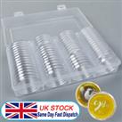 60Pcs 40mm Clear Storage Box Coin Capsules Holder Round Case Container Organizer