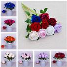 10X Artificial Single Rose Bud With Stem Silk Flowers Fake Bouquet Wedding Party