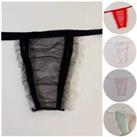 Sexy Ultra Briefs for Men Women Sheer Panties in Breathable Mesh Fabric - M Big & Tall