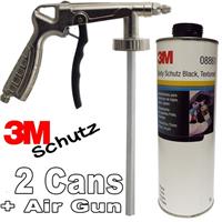2 x 3M Car Body Schutz - Black Underseal + Underbody Coating Gun 08861