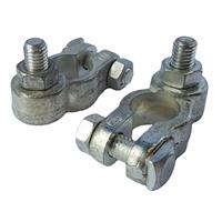 2x Heavy Duty Battery Terminals 8mm Stud Nut Positive Negative Terminal PAIR