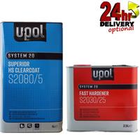 U-POL S2080 CLEAR COAT LACQUER HS 2K 7.5LTR KIT - WITH S2030 FAST HARDENER UPOL