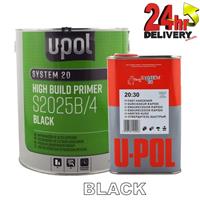 U-POL S2025 HIGH BUILD 2K PRIMER WITH S2030 UPOL HARDENER - 5LTR KIT - BLACK