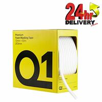 Q1 PREMIUM Foam Masking Tape 13mm x 13mm x 50m Roll Soft Edge Painting Repair