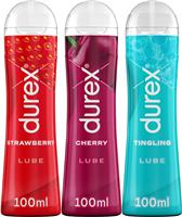 Durex Play Sex Lubricant Strawberry, Cherry Tingle 100ml Lubes Pack of 3