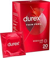 Durex Thin Feel Latex Condoms for More Sensitivity Regular Size Pack of 20