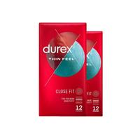 Durex Thin Feel Close Fit Edition Latex Condoms (2 Packs of 12) 24 Condoms