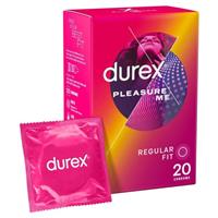 Durex Ribbed and Dotted Latex Pleasure Me Condoms for Extra Stimulation, 20 Pack