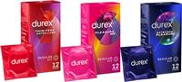 Durex Extended Pleasure 12, Intimate Feel 12, Pleasure Me 12 ( 36 Condoms)