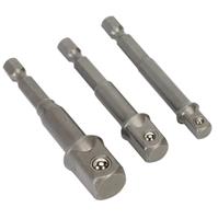 3x Drill Socket Adaptor Hex Drive 1/4" 3/8" 1/2" Impact Bit Quick Release