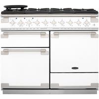 Rangemaster ELS110DFFWH Elise 109cm Dual Fuel Range Cooker 6 Burners White A/A