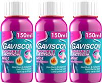 Gaviscon Double Action Mint Oral Suspension, 150ml ( Pack of 3)