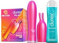 Durex Vibrator 2in1 with Teaser Tip and Tingling Lube 100ml Adult Sex Toys