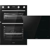 Hisense BI6095HIGUK Built In 59cm Electric Double Oven Oven & Hob Pack Black