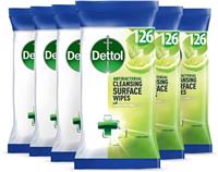 Dettol Antibacterial Multipurpose Wipes, Lime & Mint, 6 x 126, Total 756