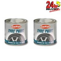 Carplan Rubber Tyre Mudflap Trim Black Paint 250ML Pack of 2