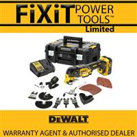 DeWalt DCS356P1 18v XR Brushless 3 Speed Multi Tool +35 Accs & Tstak 1x5ah Bat R