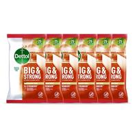 Dettol Kitchen Cleaning Wipes Bulk Big and Strong, 6 x 25 Wipes, 150 Wipes Total
