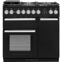 Rangemaster NEX90DFFBL/C Nexus 90cm Dual Fuel Range Cooker 5 Burners Black A/A