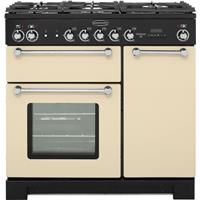 Rangemaster KCH90DFFCR/C Kitchener 90cm Dual Fuel Range Cooker 5 Burners Cream