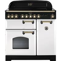 Rangemaster CDL90EIWH/B Classic Deluxe 90cm Electric Range Cooker 5 Burners A/A