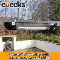 Ecostrad Thermaglo Infrared Patio Heater Black 2kW Low Glare Remote Included