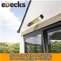 Stratus Infrared Outdoor Patio Heater Silver 2kW Low Glare With Remote