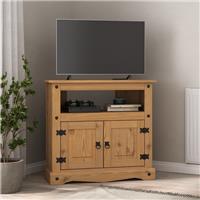 Corona TV Stand Corner Unit 2 Door Television Cabinet Mexican Solid Pine