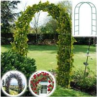?2.4M Heavy Duty Steel Garden Arch Rose Plant Climbing Trellis Archway Frame UK