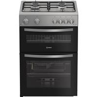 Indesit IDG6GS Gas Cooker 60cm Free Standing Silver A+/A New