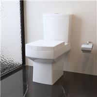 AICA Bathroom Close Coupled Toilet Square Ceramic Pan Soft Close Seat White WC