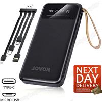 90000mAh Power Bank USB Charger 4 Cable Battery Pack 5V for Mobile Phone
