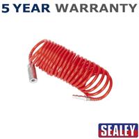 Sealey PE Coiled Air Hose with Couplings 5m x 5mm SA305