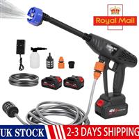 Portable Cordless Car High Pressure Washer Jet Water Wash Cleaner Gun +2 Battery