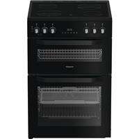 Hotpoint HDE6VDCASB1 60cm Free Standing Electric Cooker with Ceramic Hob Black