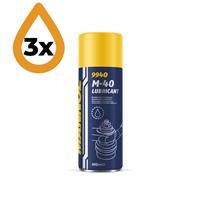 3x 400ml Mannol 9940 M40 Multifunction Lubricant/Penetrating Spray - 1200ml
