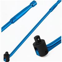 600mm 1/2" Breaker Bar Blue Cr-V Steel Flexi Knuckle High Torque Spring Lock