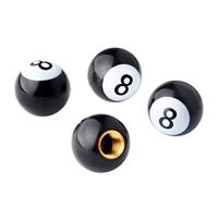 4x Black 8 Ball Car Bike Motorcycle BMX Wheel Tyre Valve Plastic Dust Caps