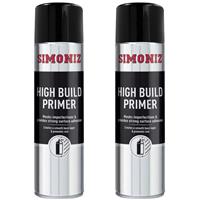 2 x Simoniz High Build Primer Fast Drying Putty Filler Spray Aerosol Paint 500ml