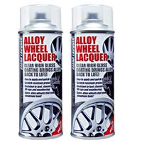 2 x ETech Clear Alloy Wheel Lacquer Chip Resistant Wheel Refurbishing 400ml